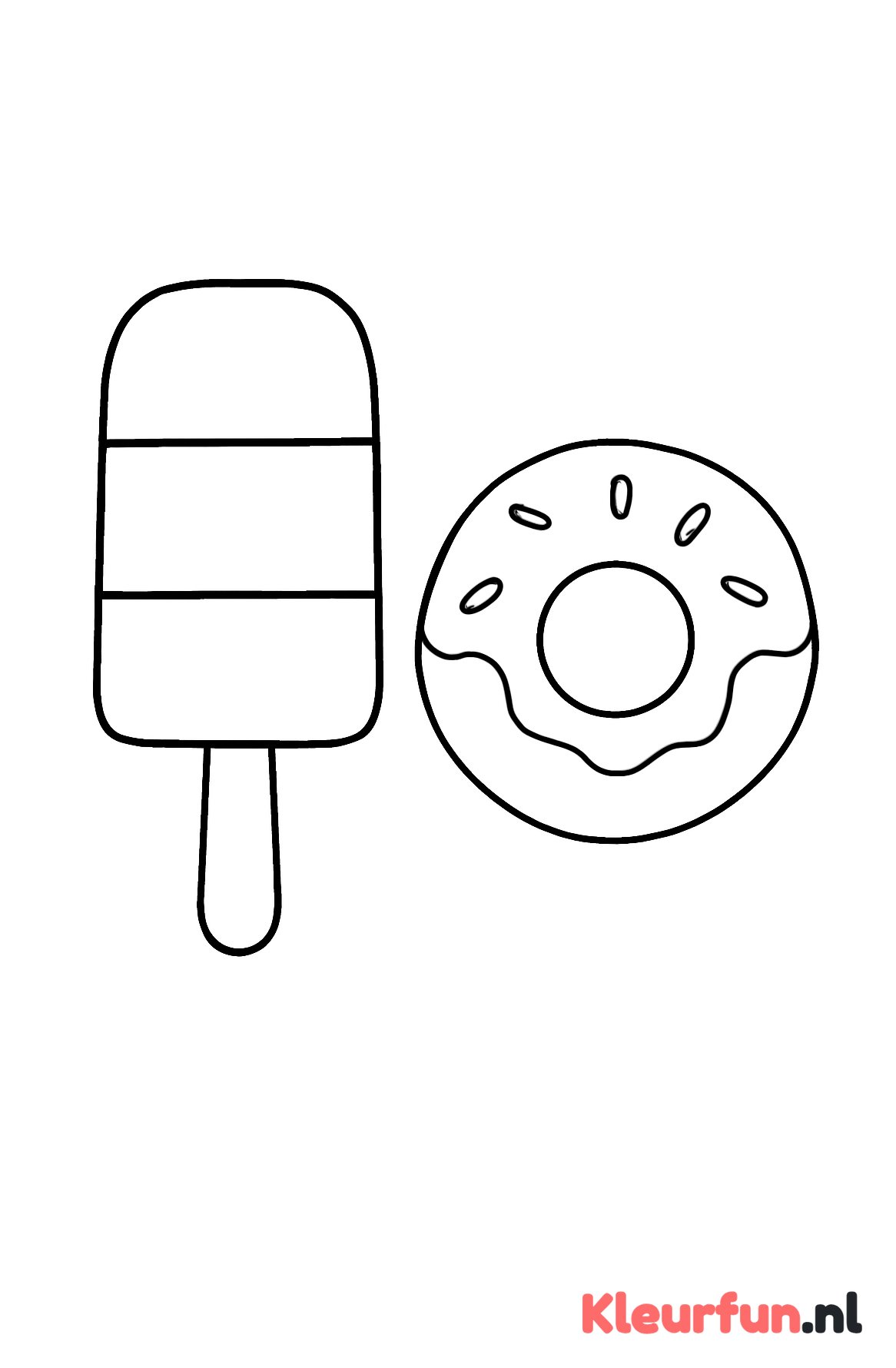 Ijsje op stok met donut