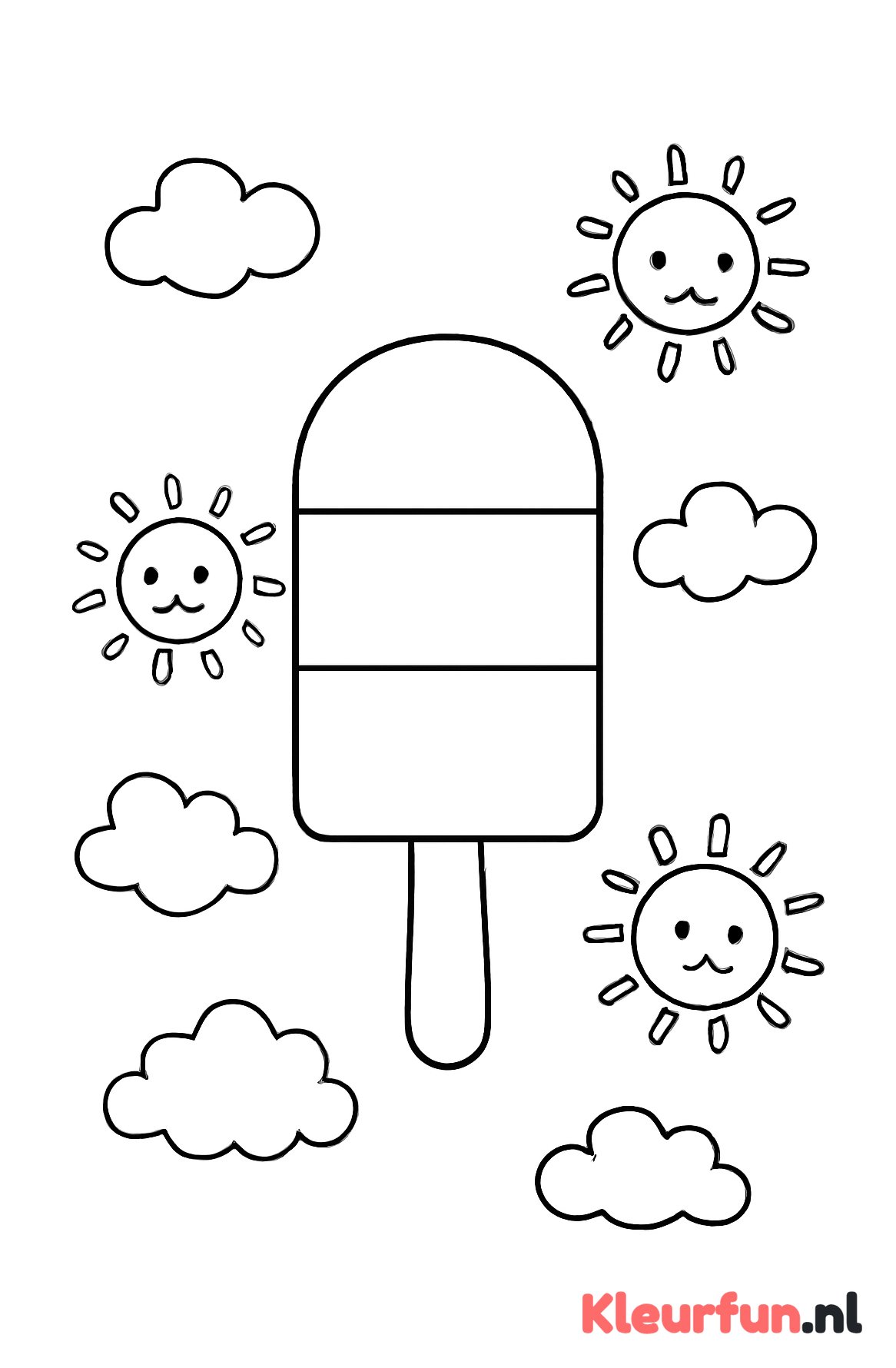 IJslolly met zon en wolkjes