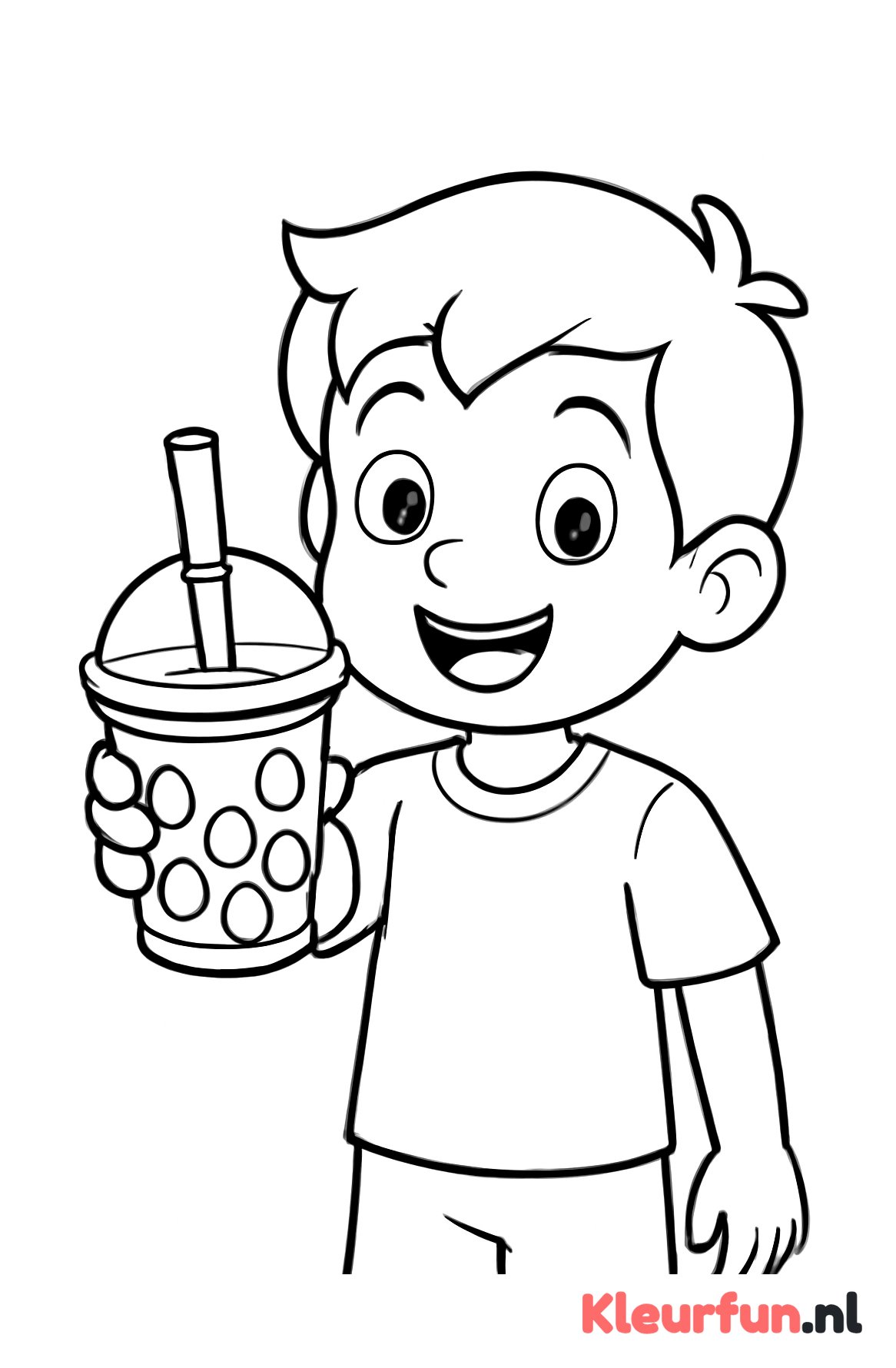 Jongen biedt bubble tea aan