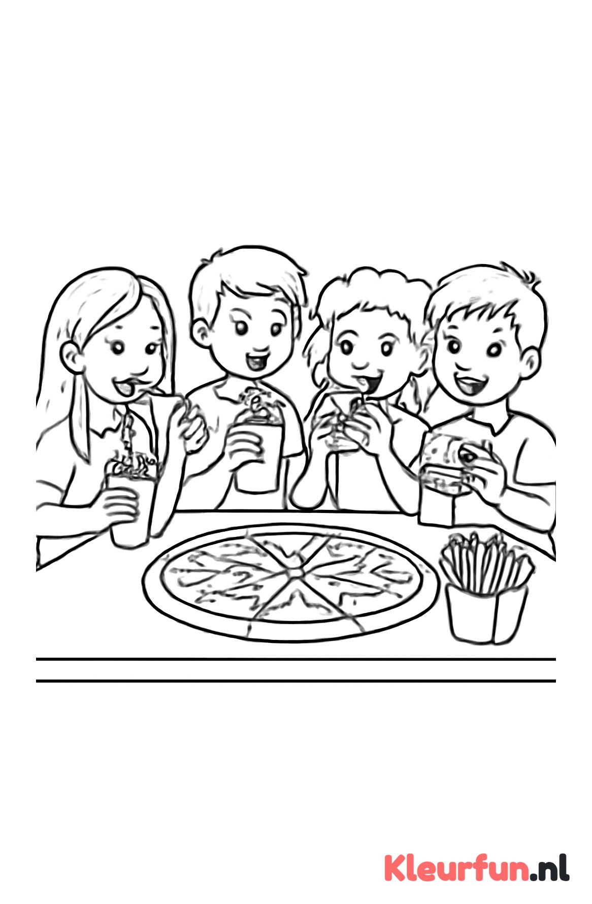 Kinderen die fastfood eten