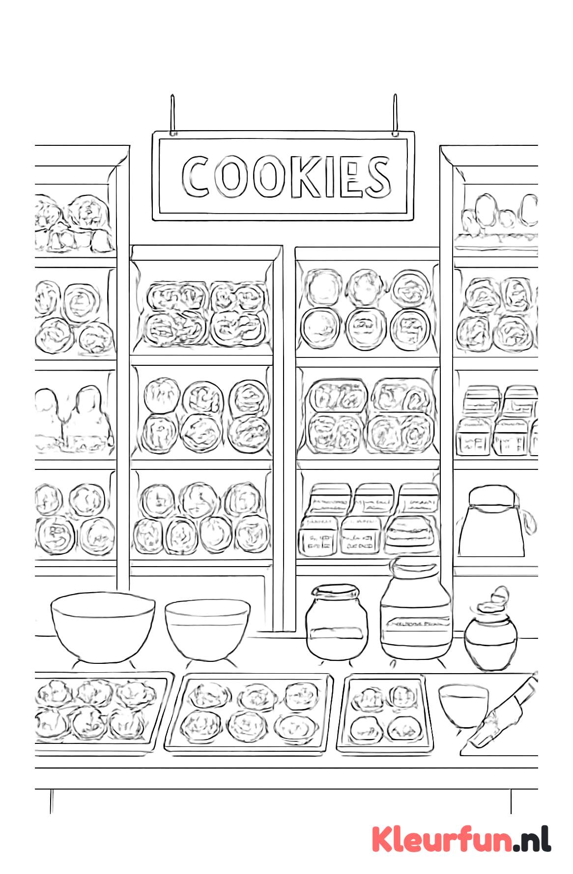 Koekjeswinkel met koekjes
