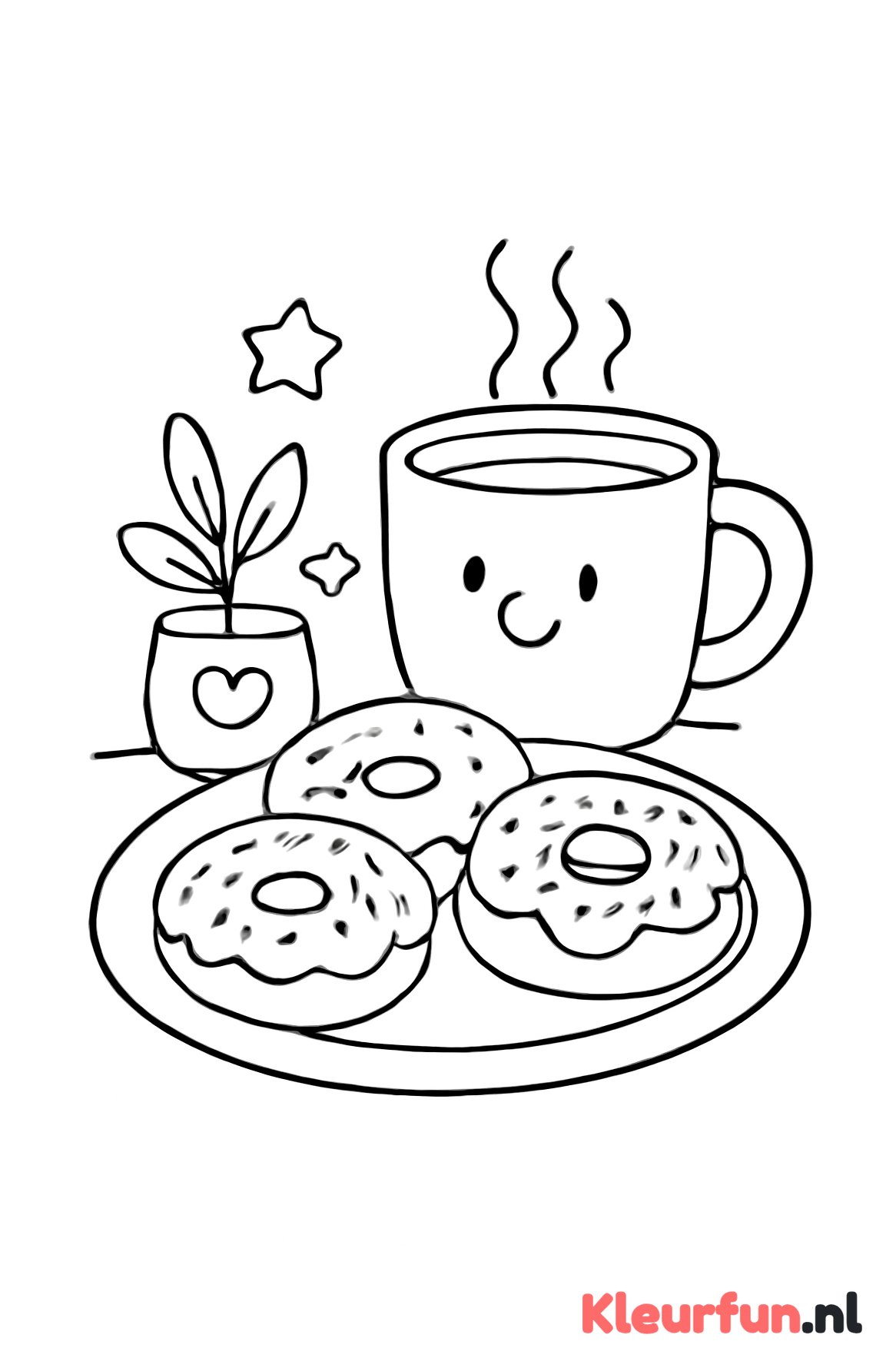 Koffiemoment met donuts