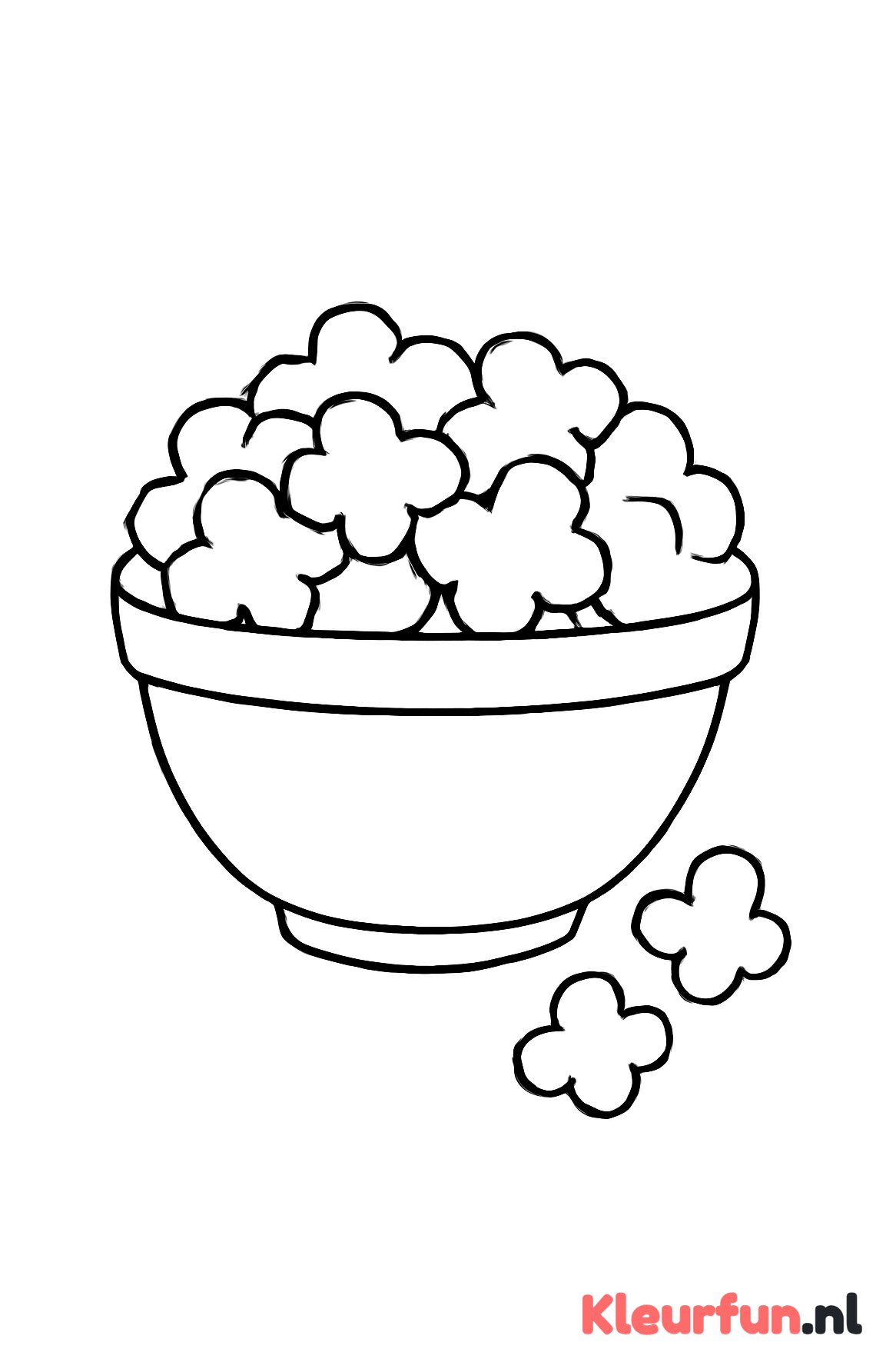 Kom popcorn met losse vlokken