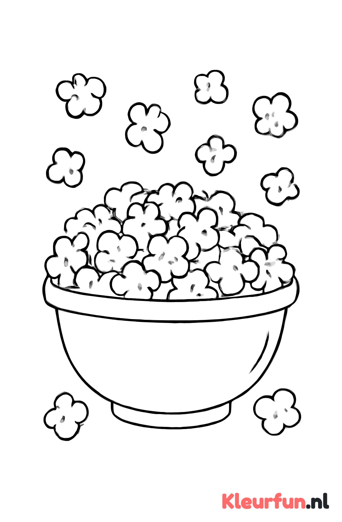 Kom popcorn met vliegende popcornvlokken
