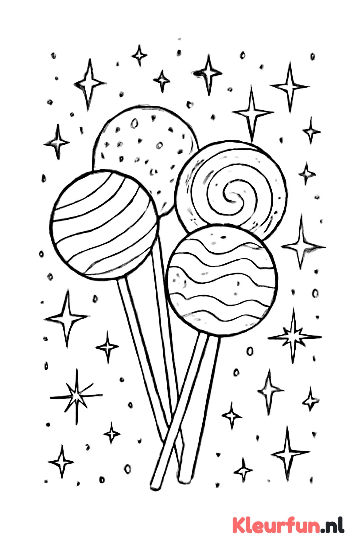 Lolly groepje met glitter