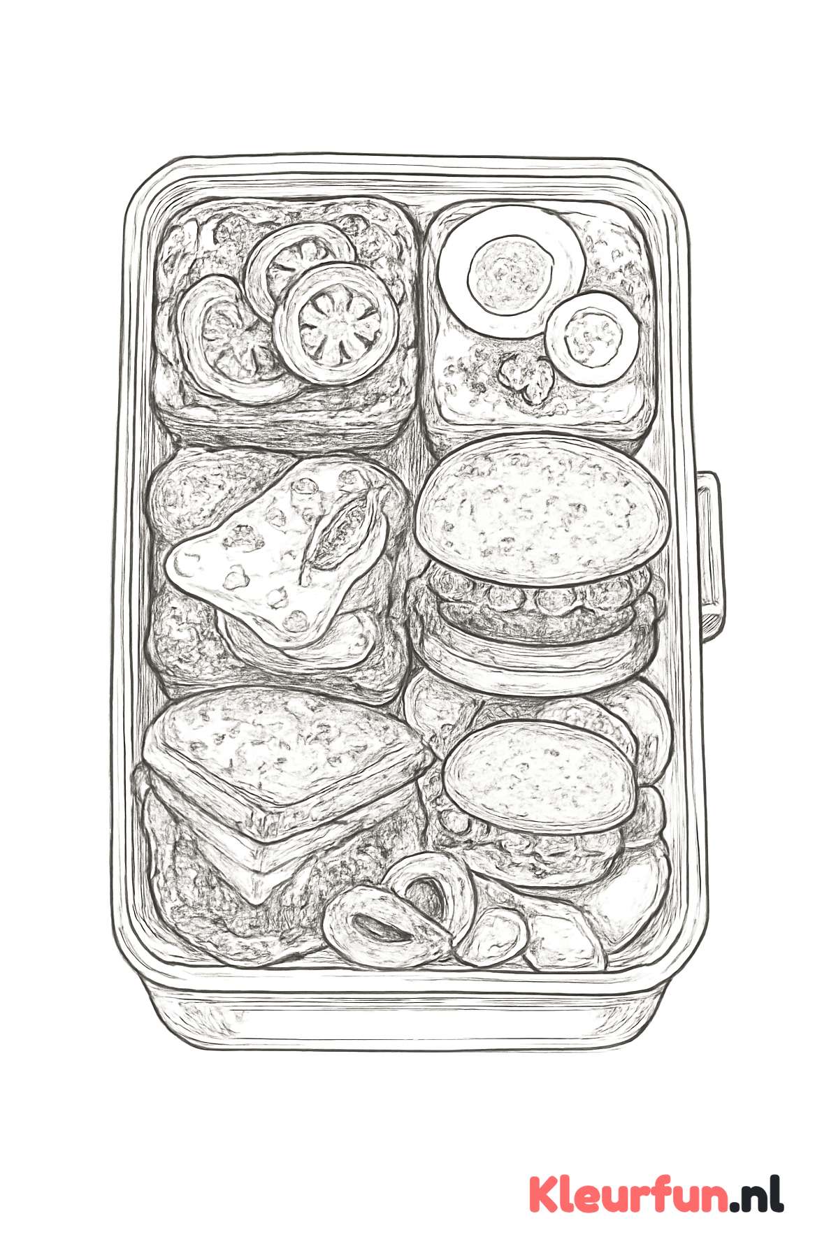 Lunchbox met diverse broodjes