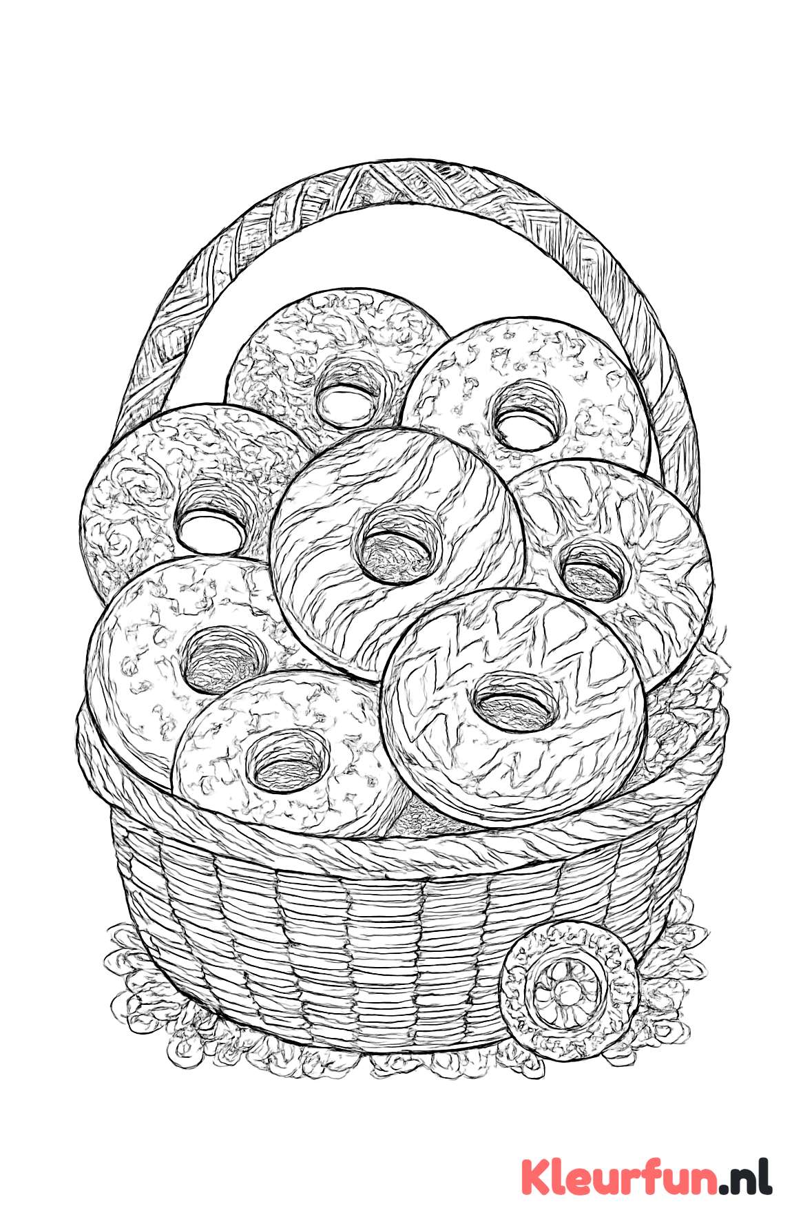 Mand vol met verschillende donuts