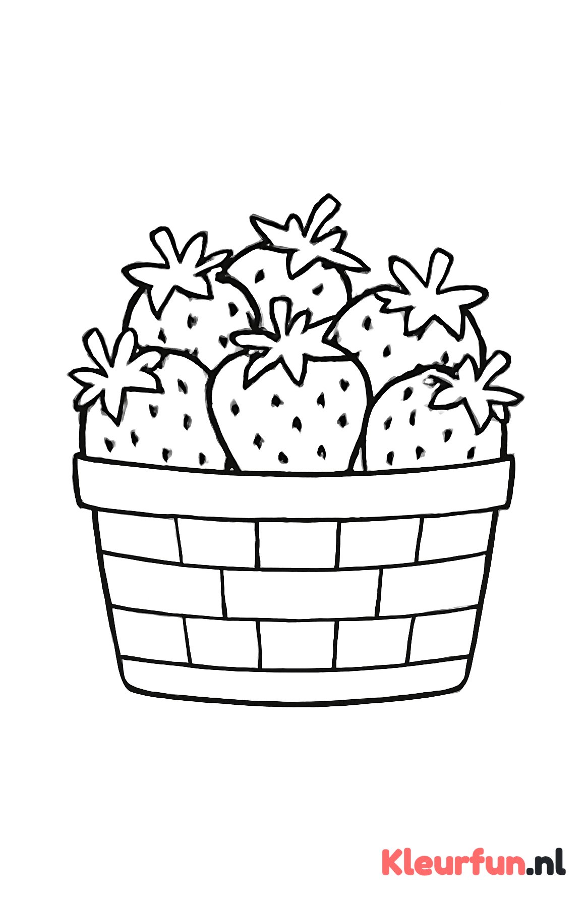 Mand vol aardbeien