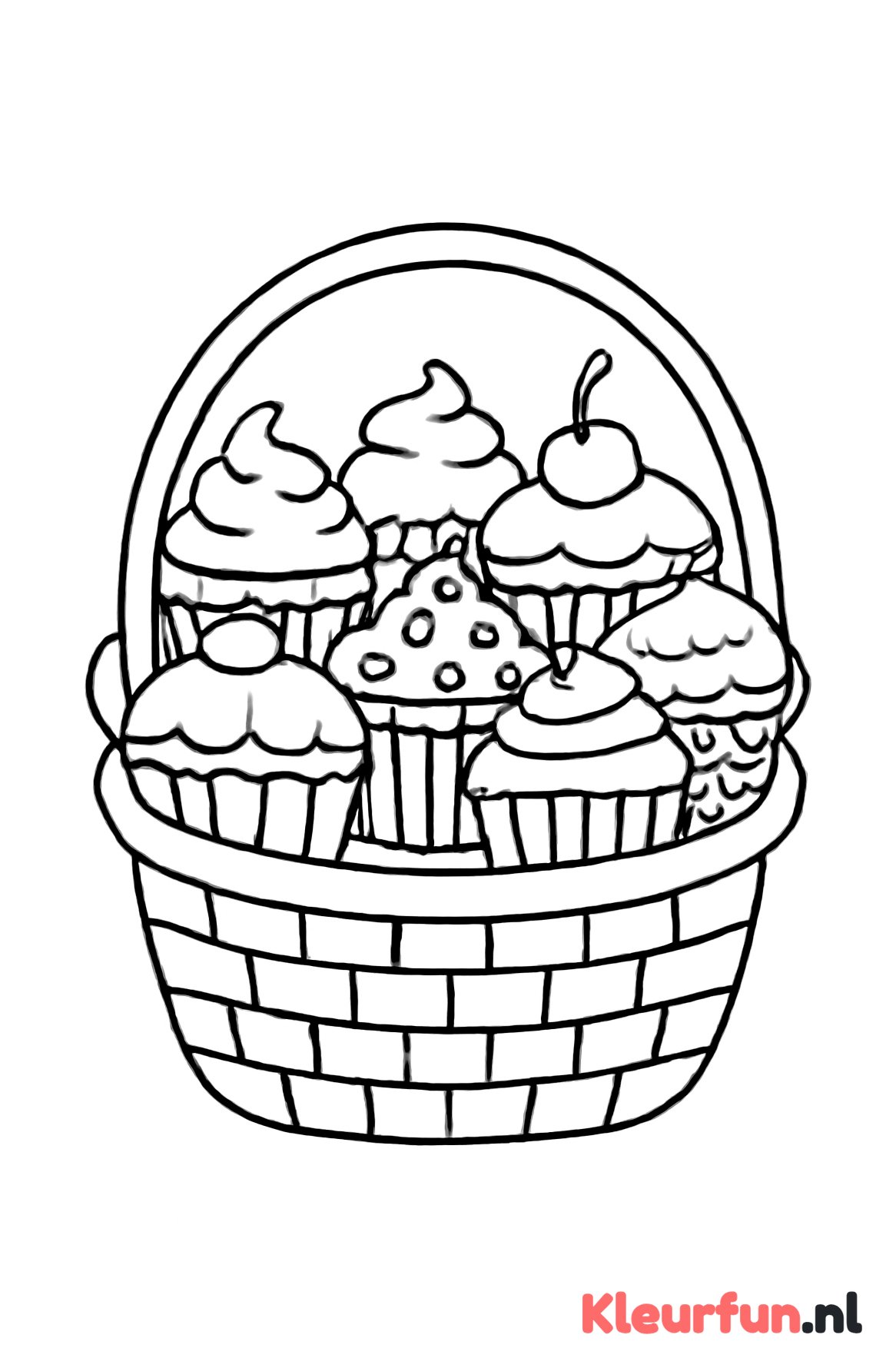Mand vol verschillende cakejes
