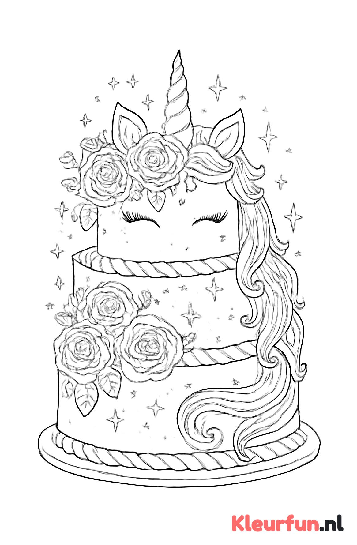 Meerderlaagse Unicorn Taart