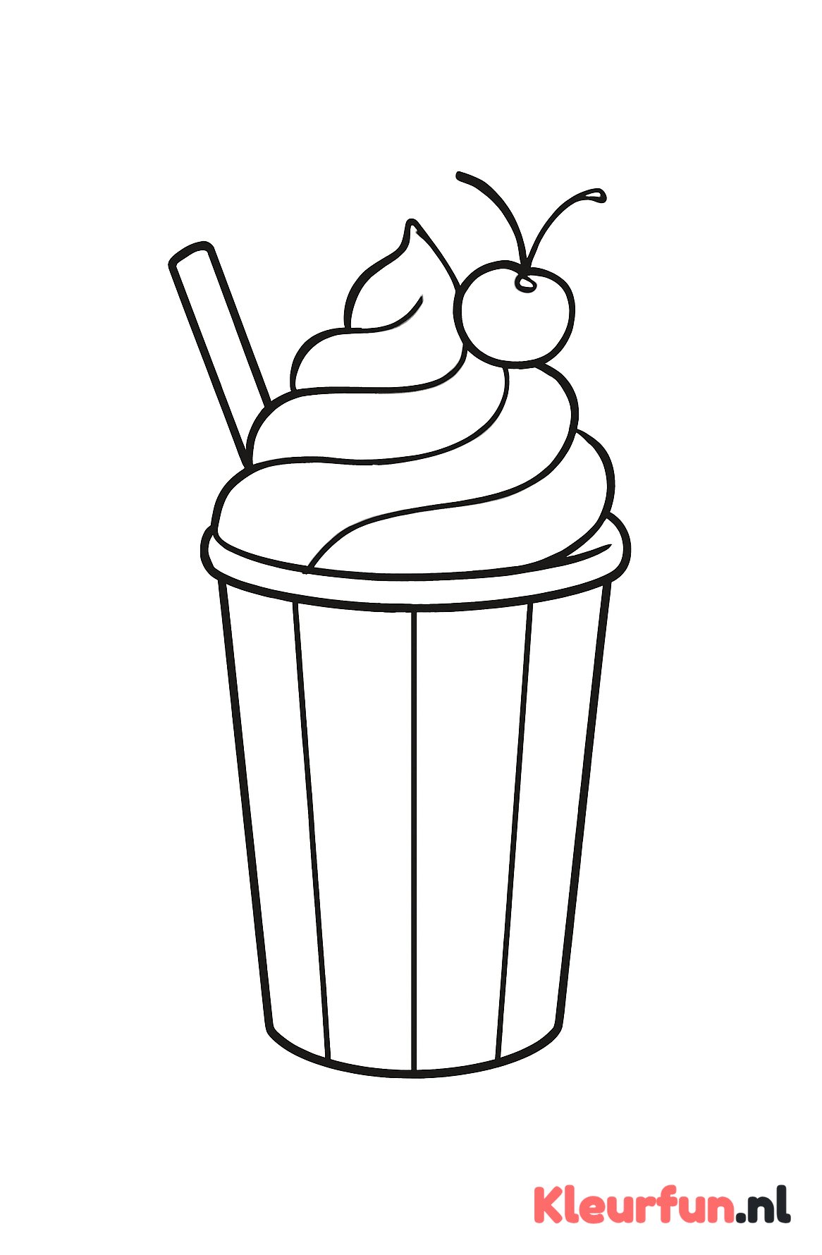 Milkshake beker met slagroom en kers