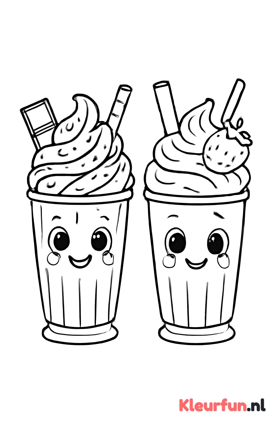 Twee milkshakes met verschillende smaken