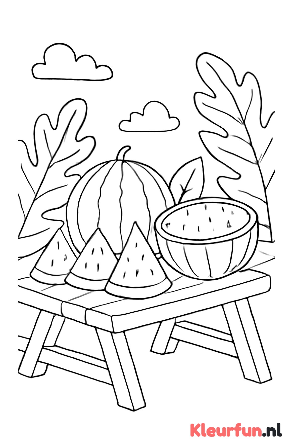 Picknick met watermeloen