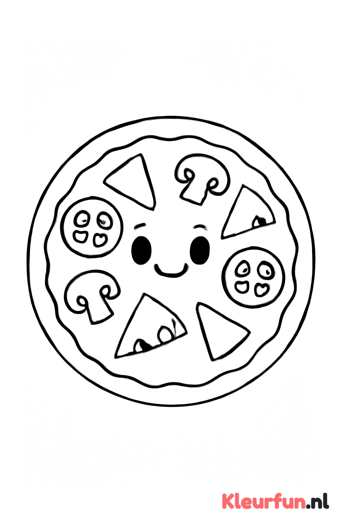 Pizza met grote stukken kaas