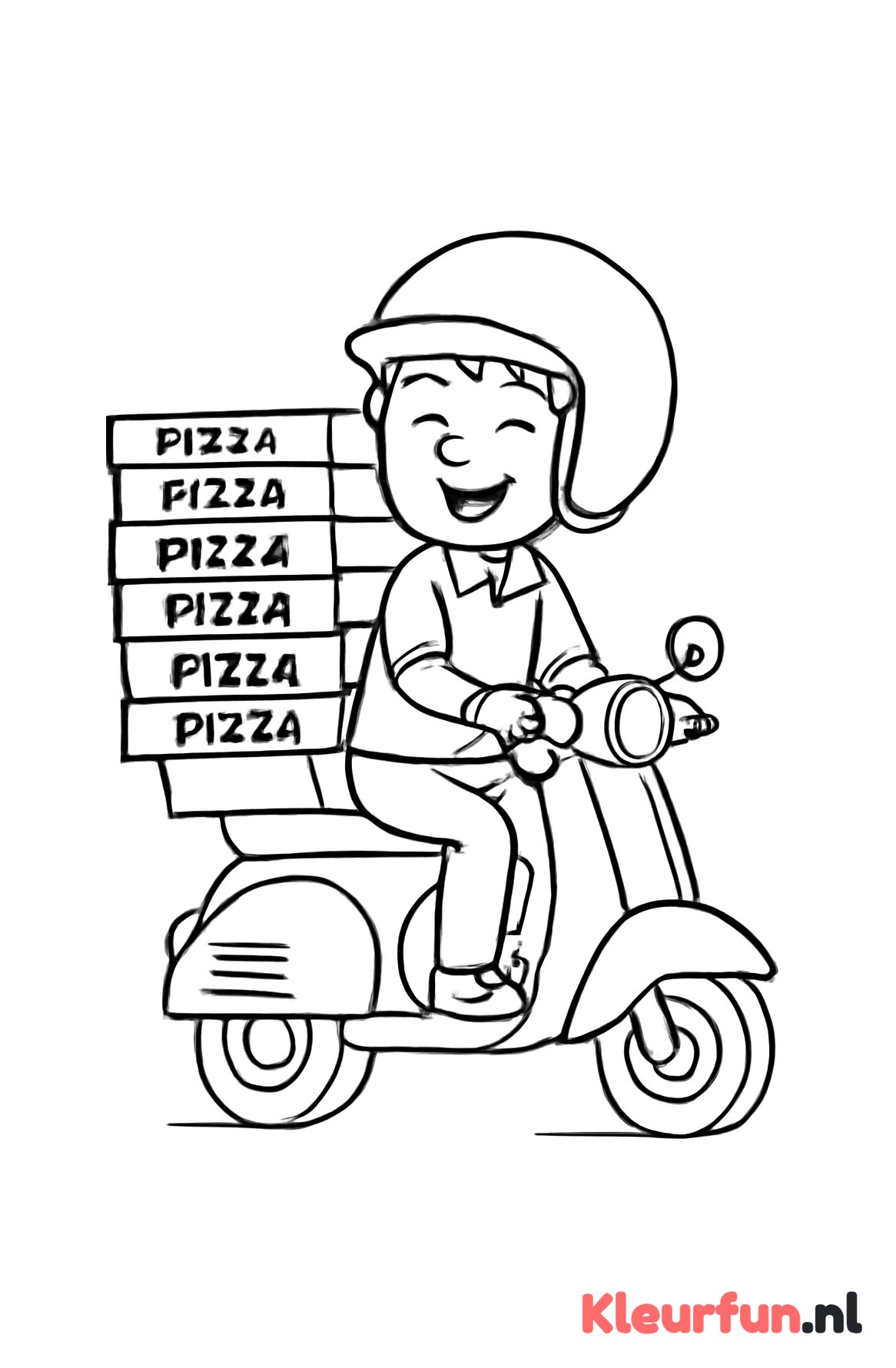 Pizzabezorger op scooter