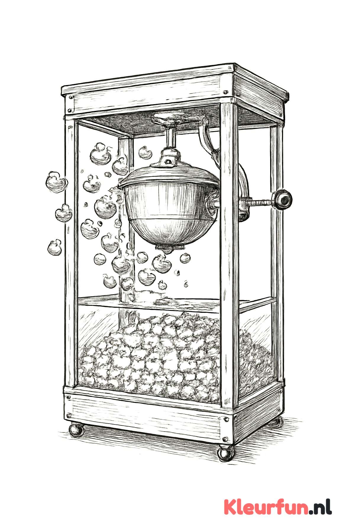 Popcornmachine die popcorn maakt