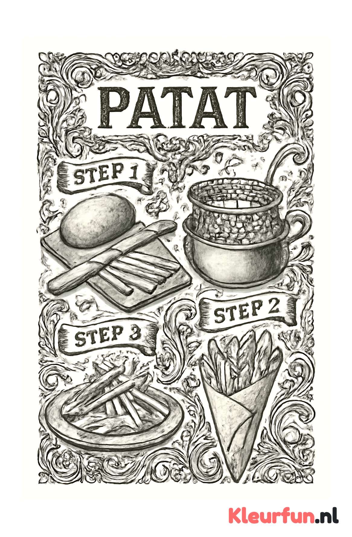 Vintage Recept Patat Bakken