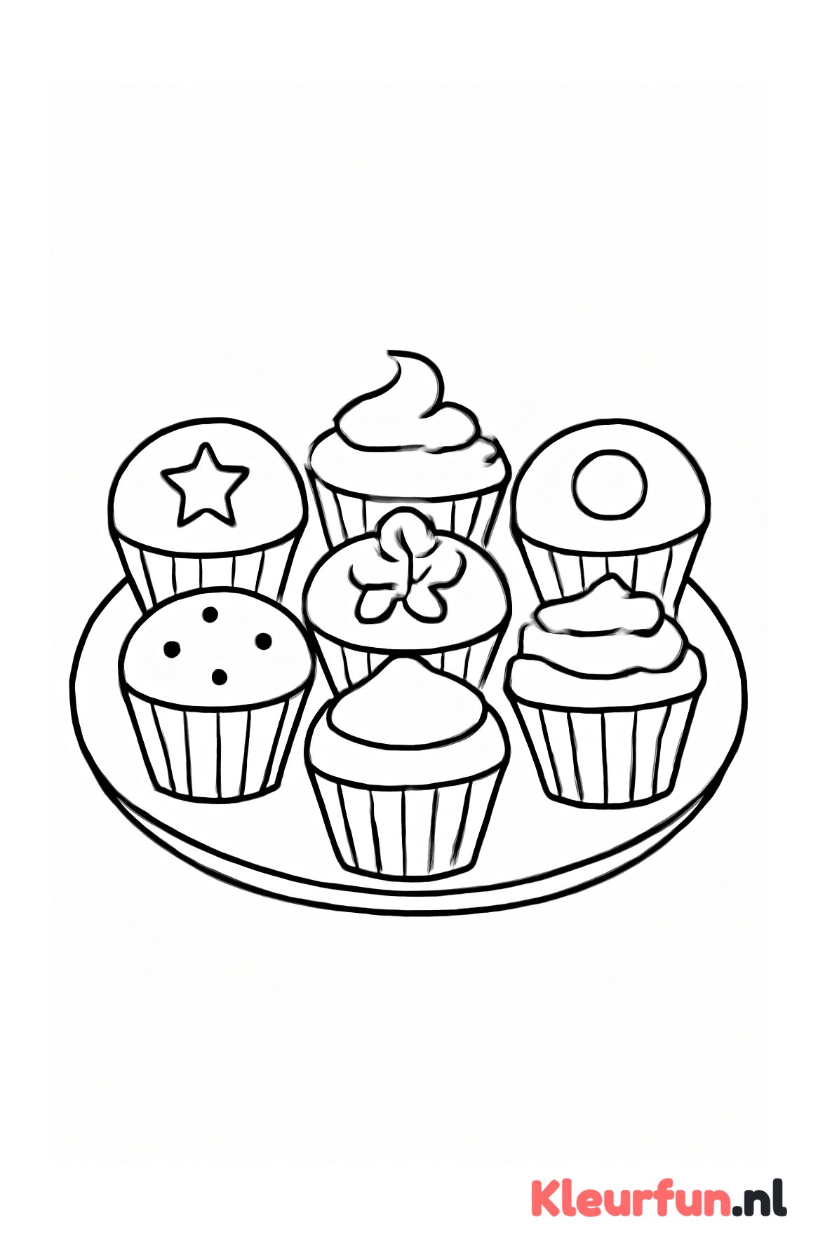 Schaal met cakejes