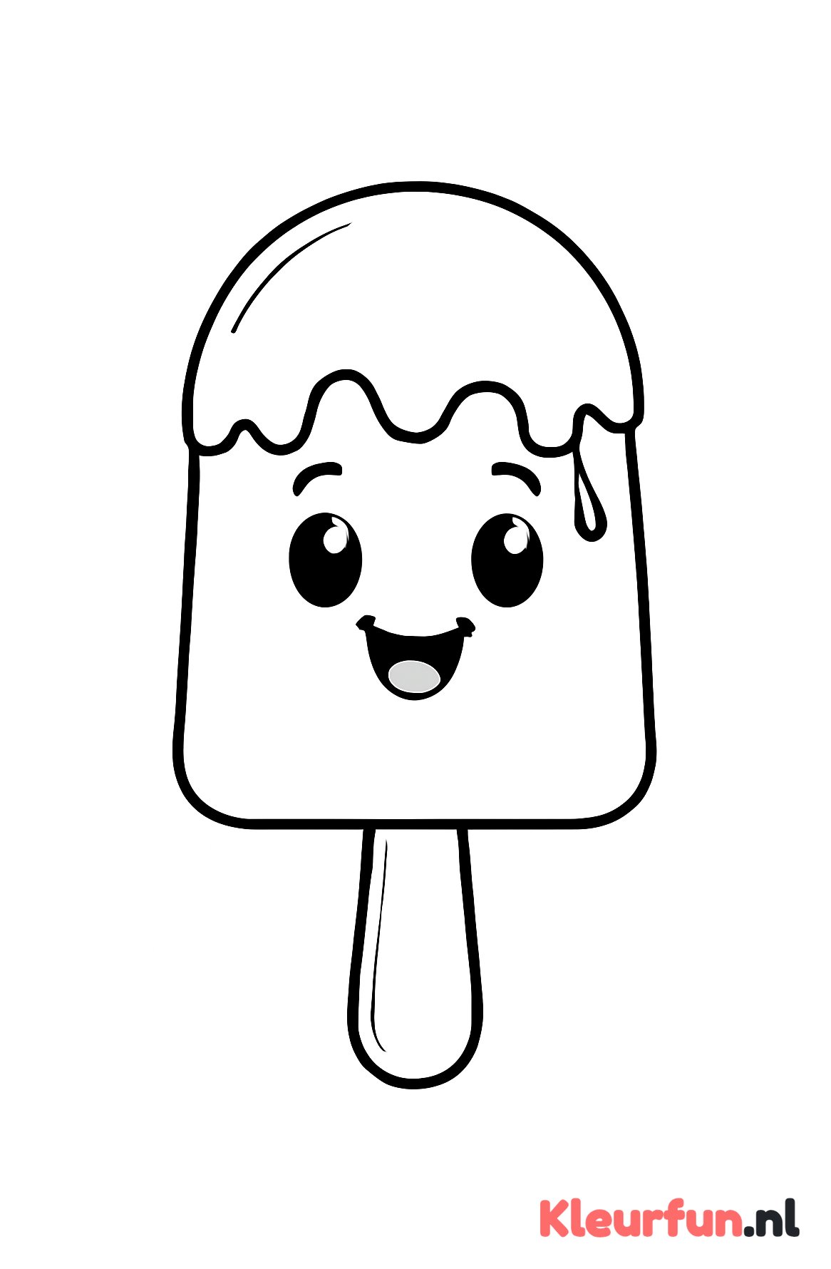Schattig ijsje met gezicht
