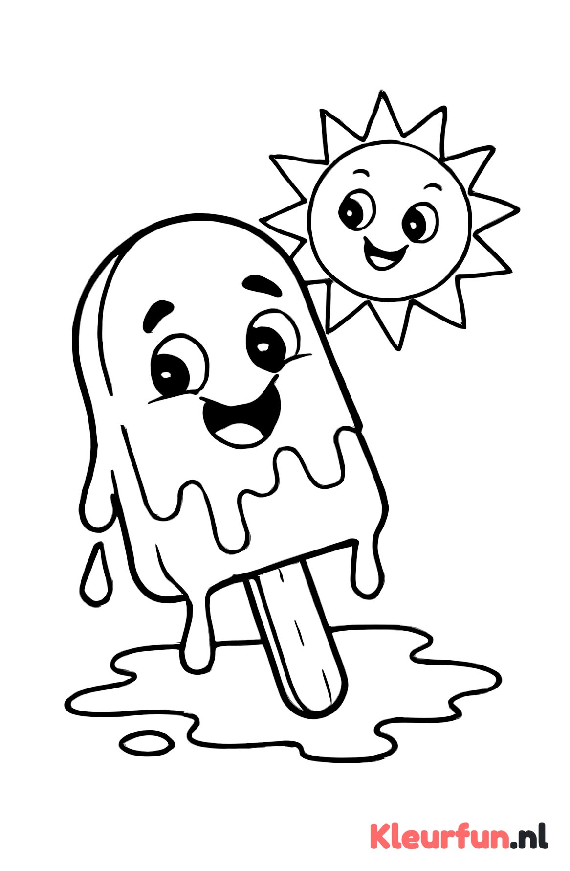Smeltend ijsje in de zon