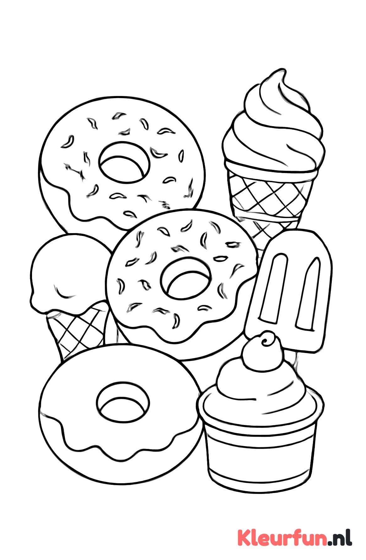 Speelse donuts en ijsjes