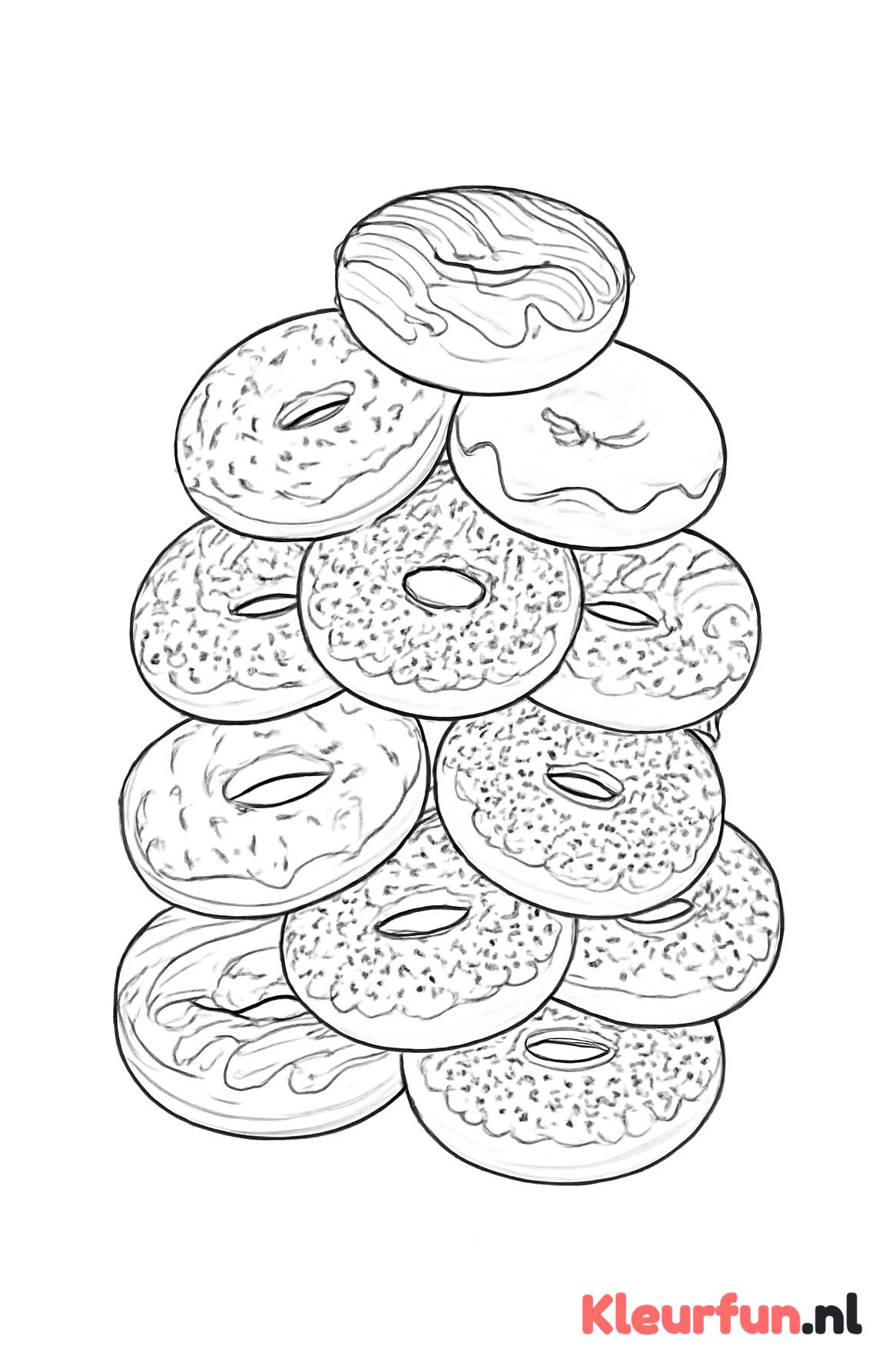 Stapeling van donuts met details