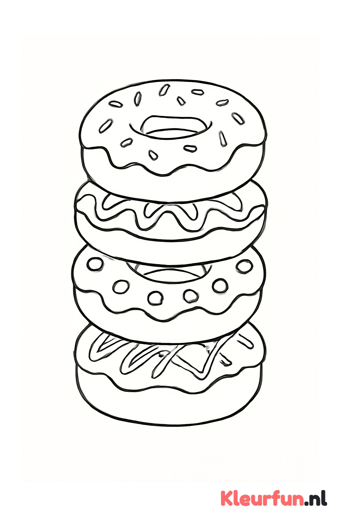 Stapel donuts met patronen