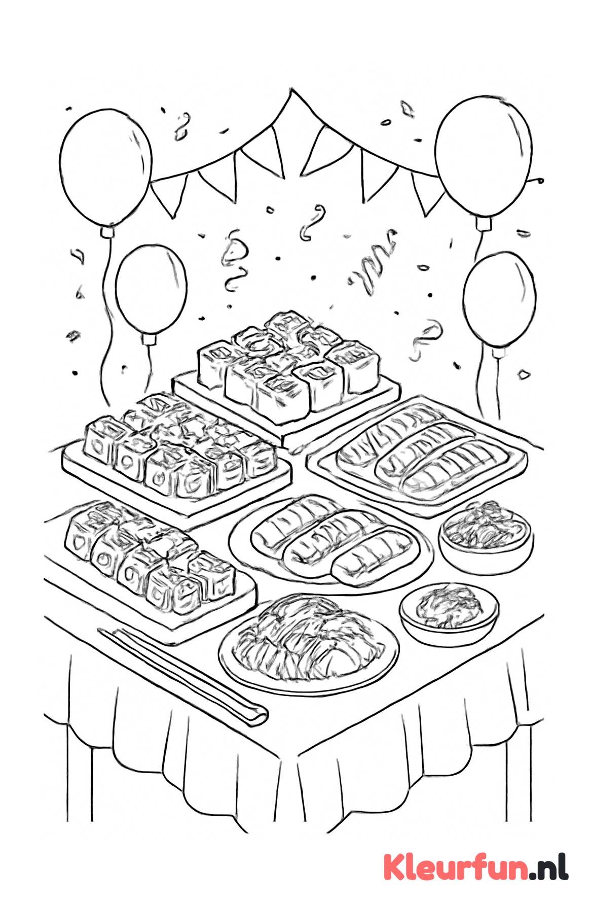 Feestelijk sushi buffet