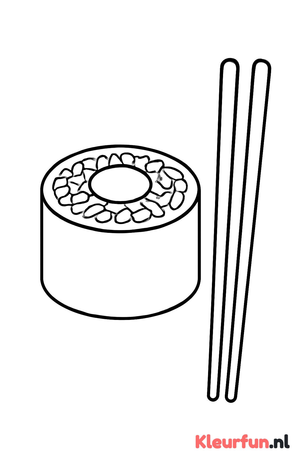 Sushi rol met eetstokjes