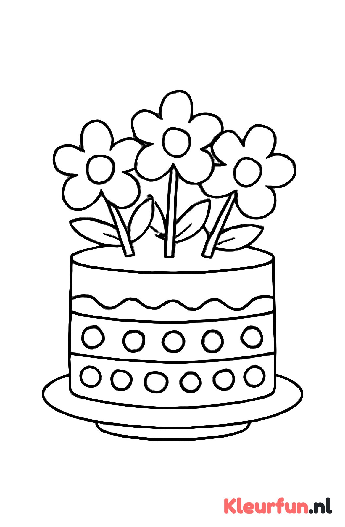 Taart met Grote Bloemen