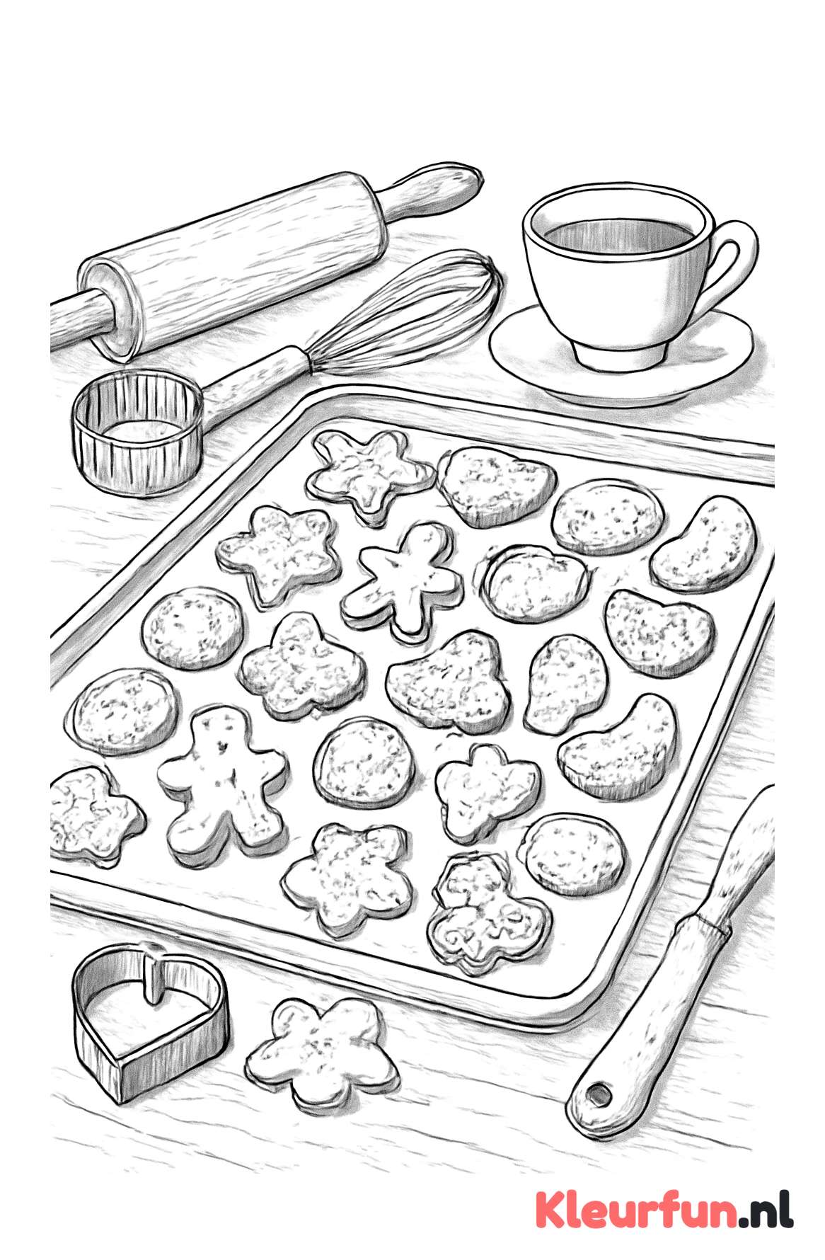 Tafel met vers gebakken koekjes