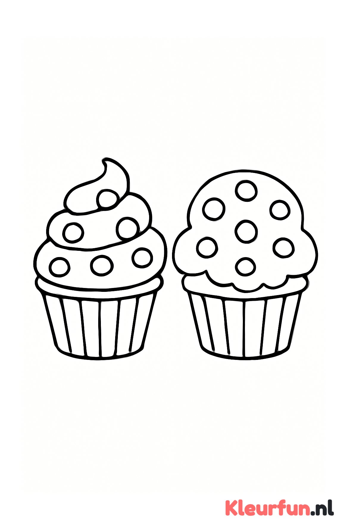 Twee cupcakes met glazuurpatronen