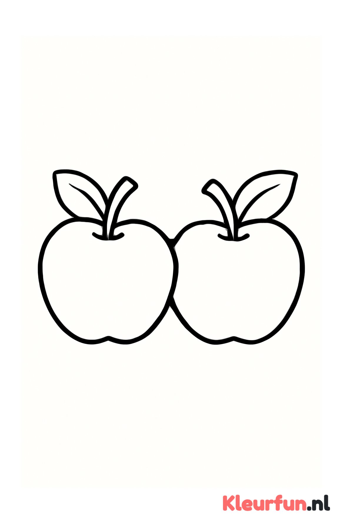 Twee grote appels kleurplaat