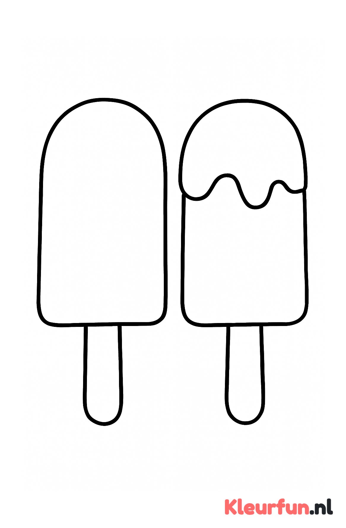 Twee ijslolly's op stokjes