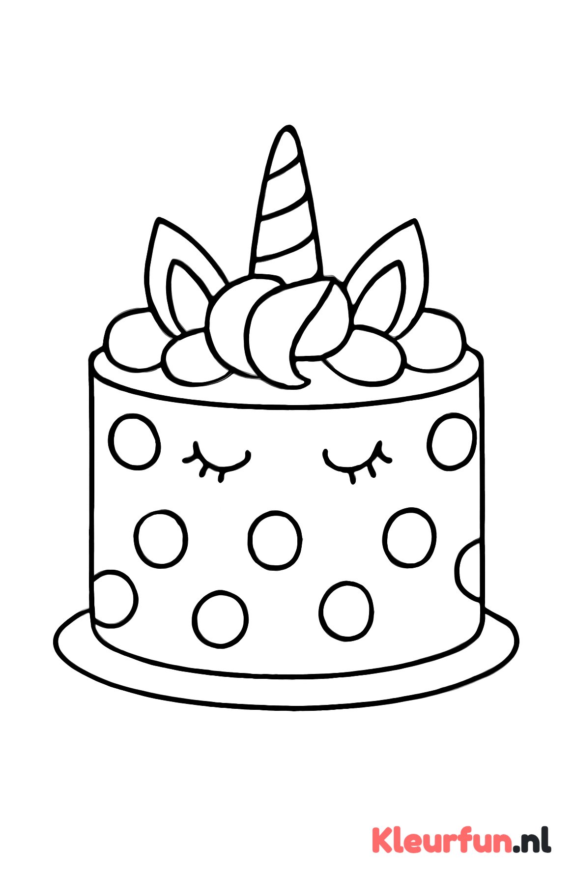 Unicorn taart met grote cirkels