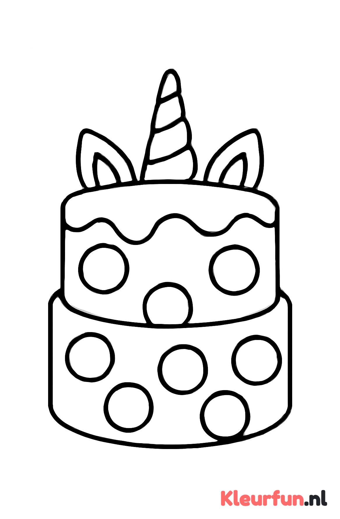 Unicorn taart met grote cirkels