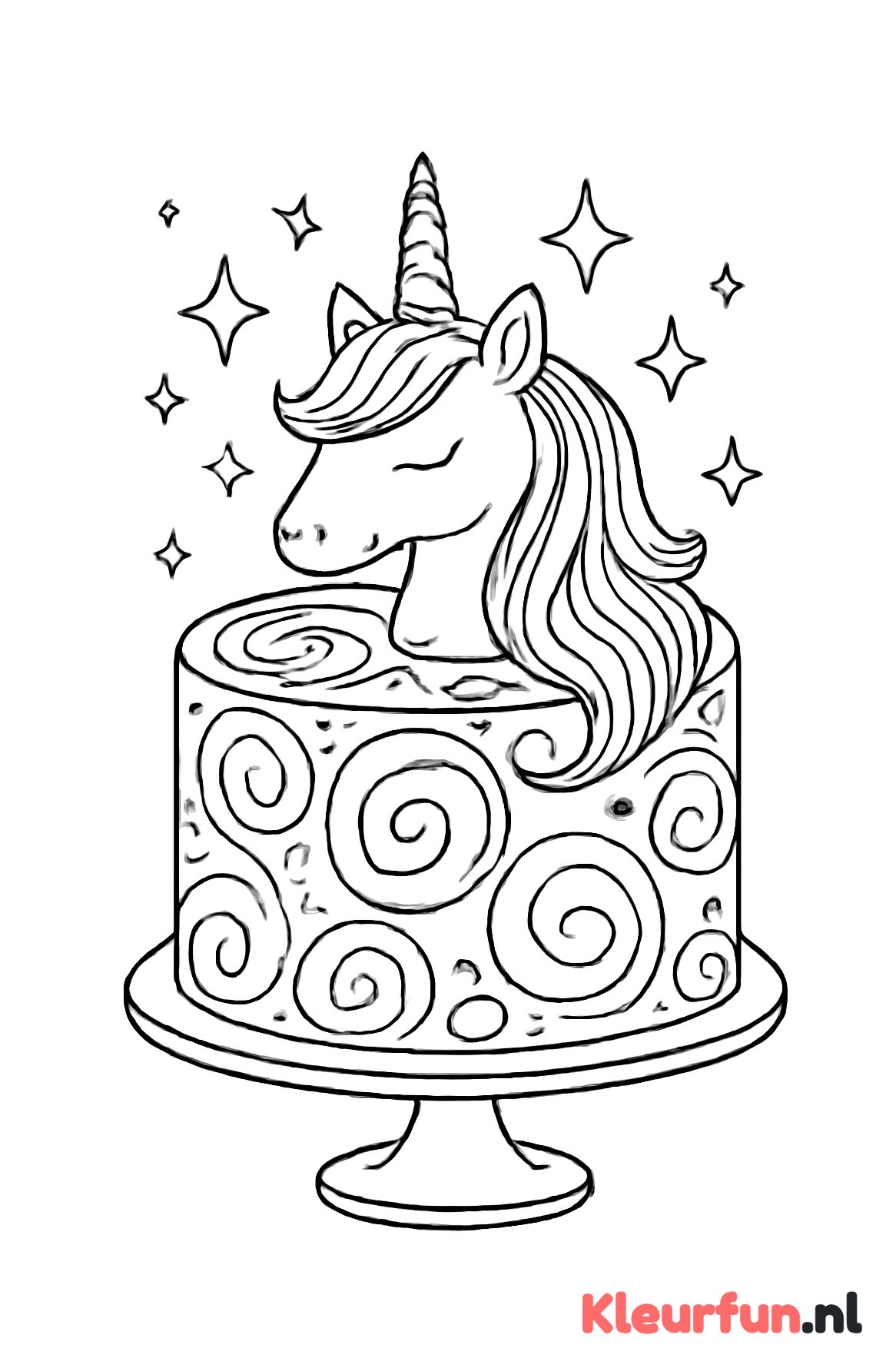 Unicorn Taart met Spiralen