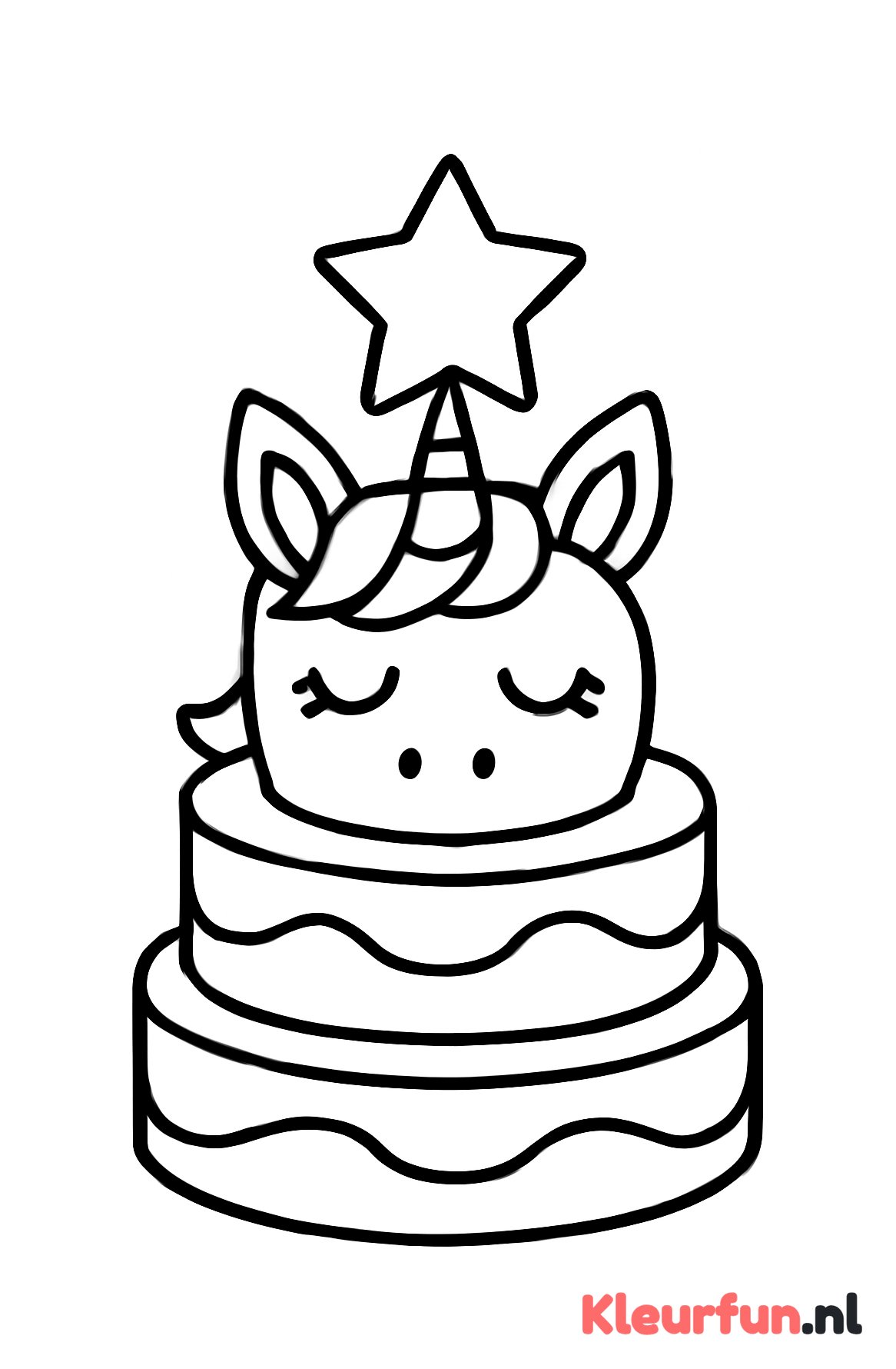 Unicorn taart met ster