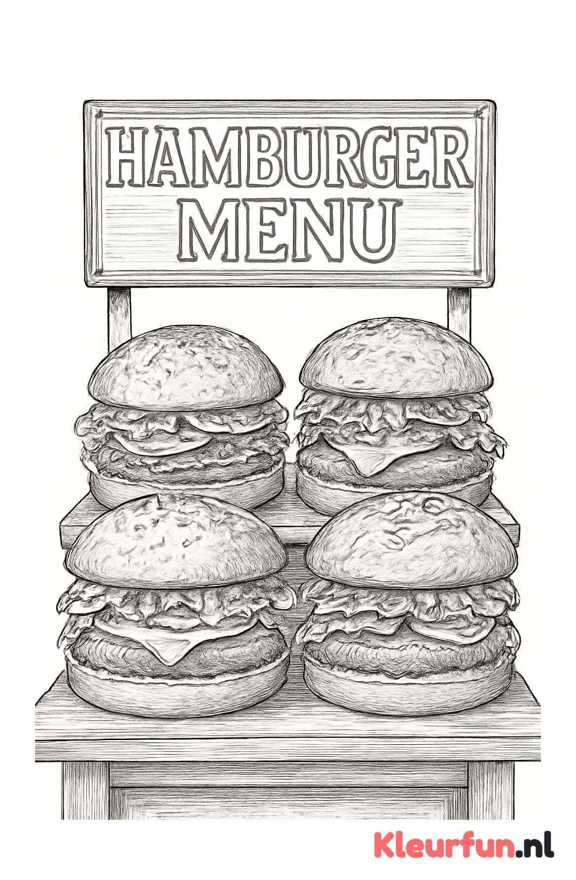 Hamburgers op een etalagetafel met verschillende toppings