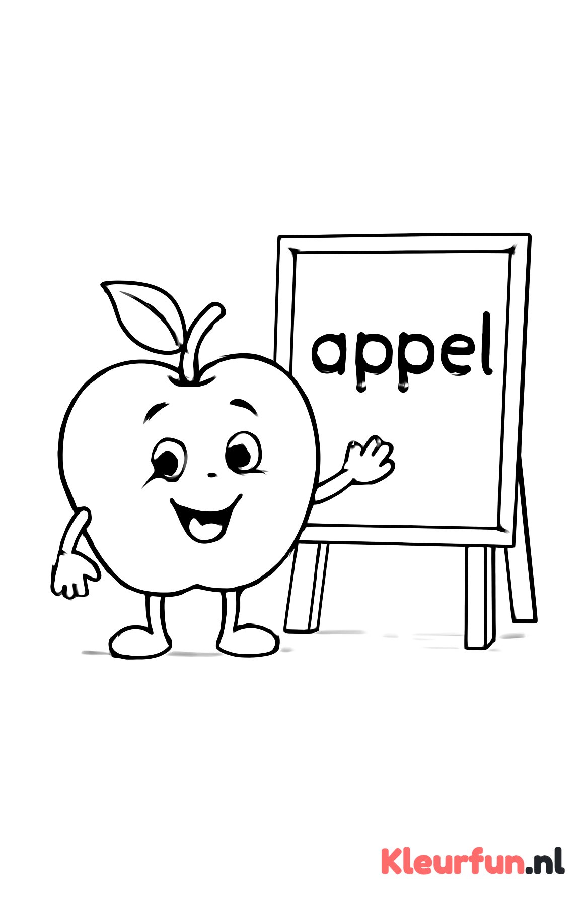 Vrolijke appel met gezicht