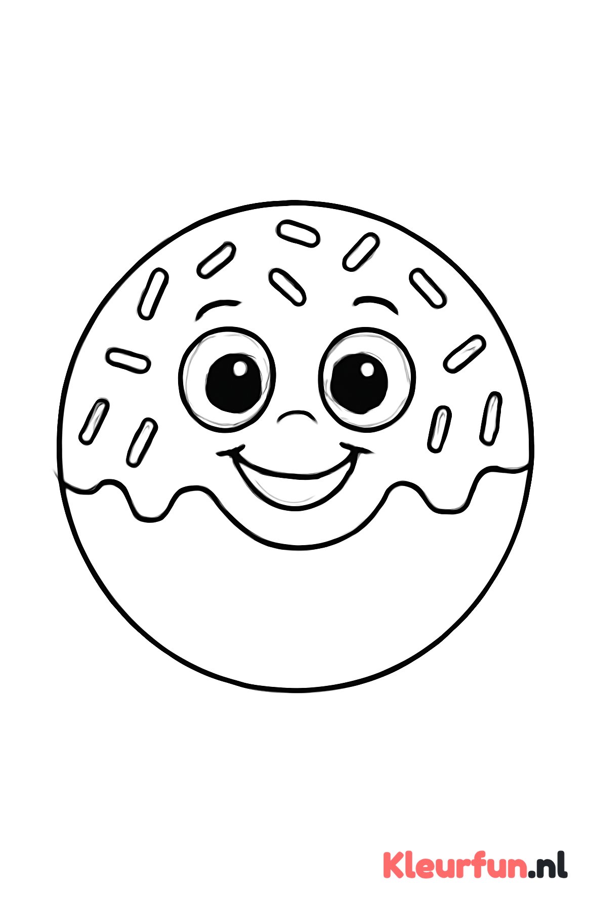 Vrolijke donut met gezicht