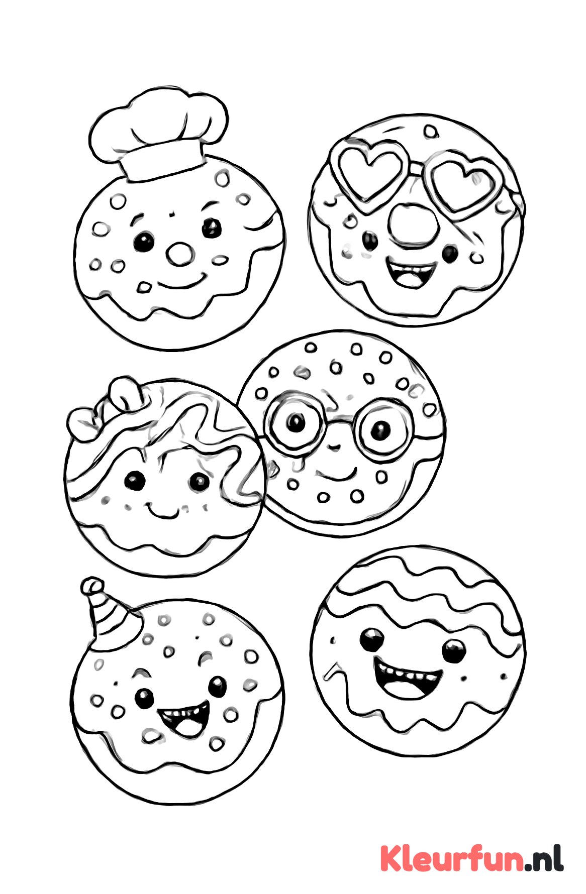 Vrolijke donuts met gezicht