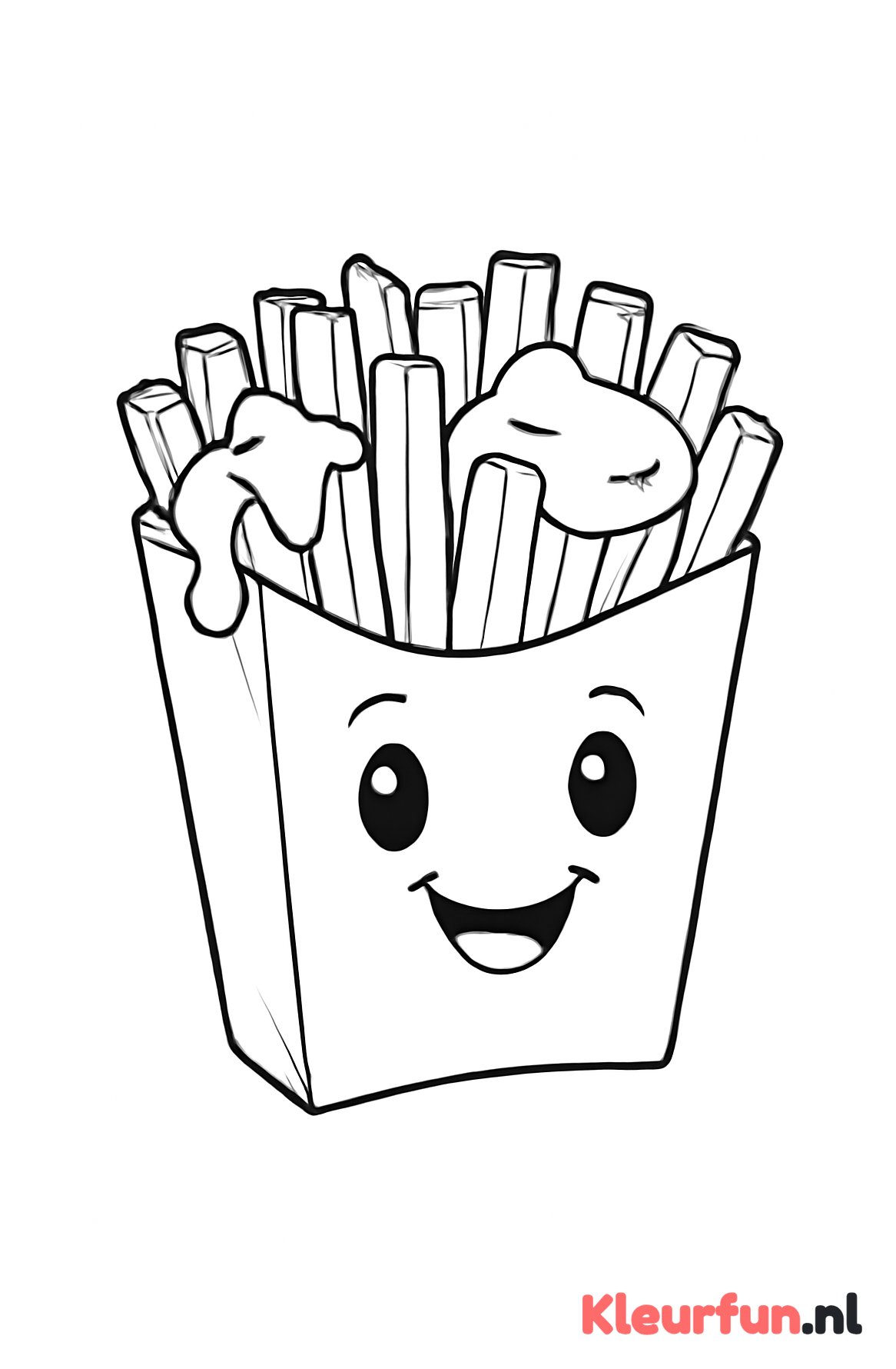 Vrolijke frietzak met frietjes