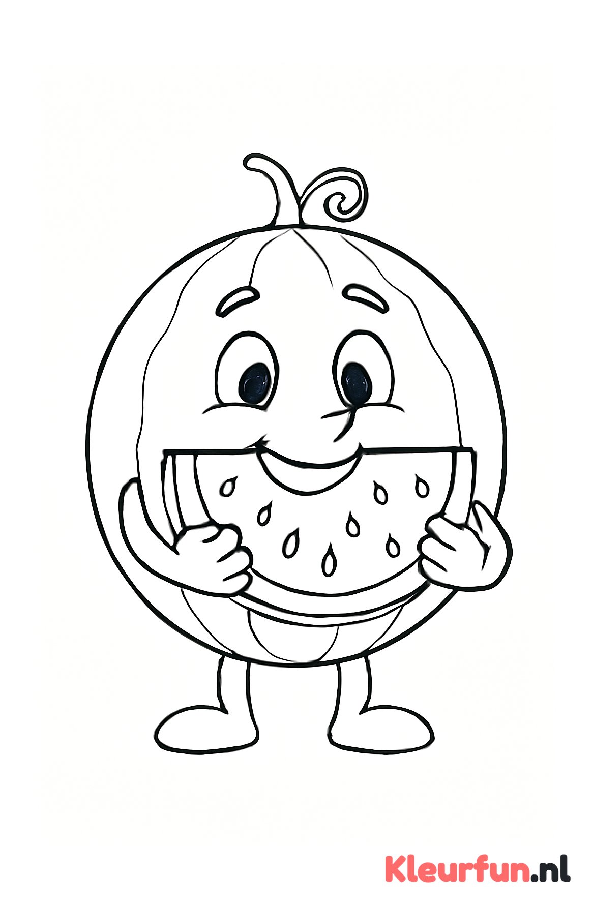 Watermeloen met gezicht