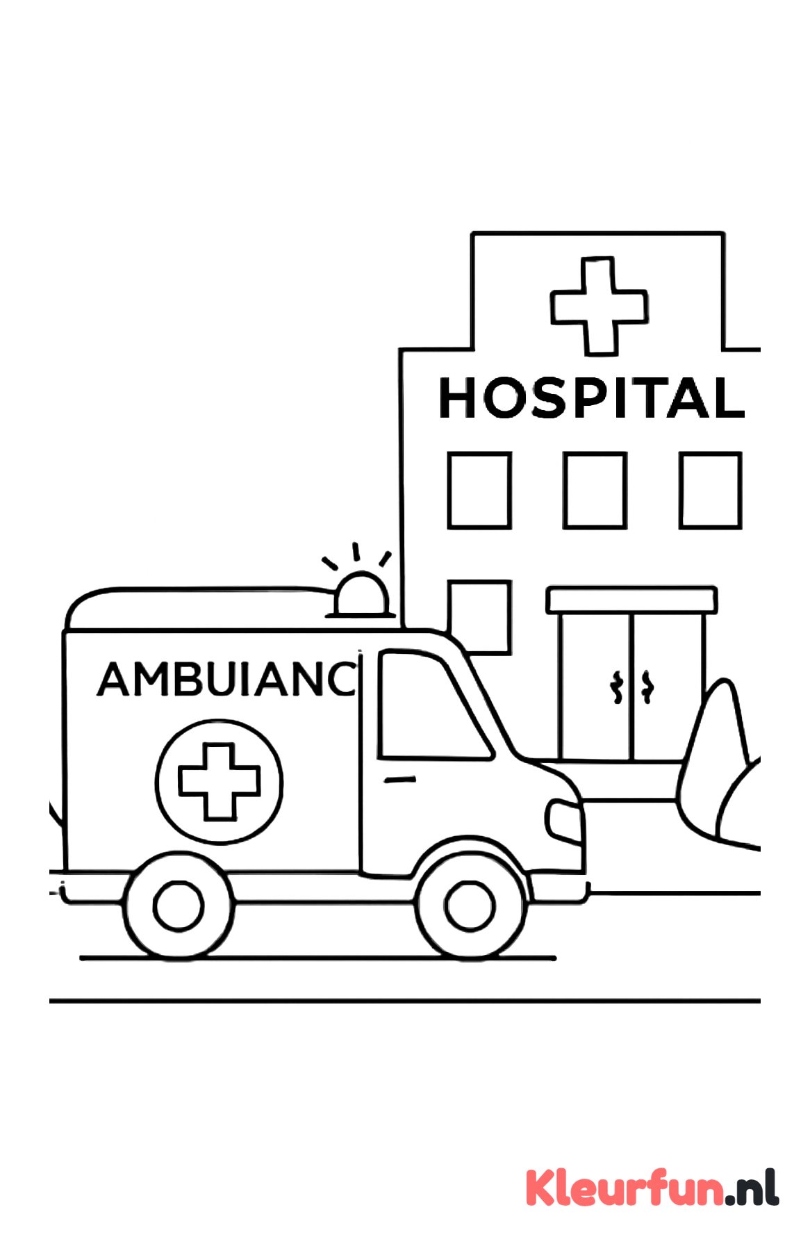 Ambulance bij het ziekenhuis