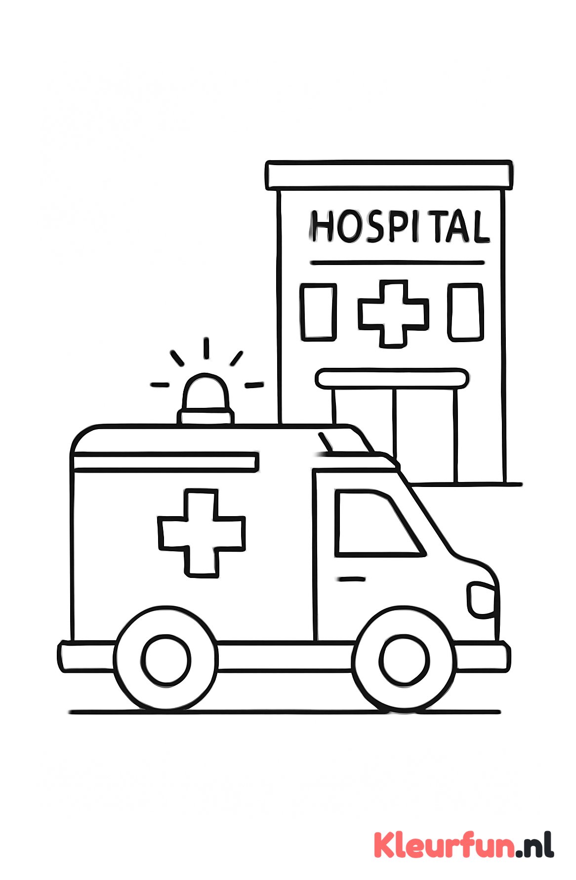 Ambulance bij ziekenhuis