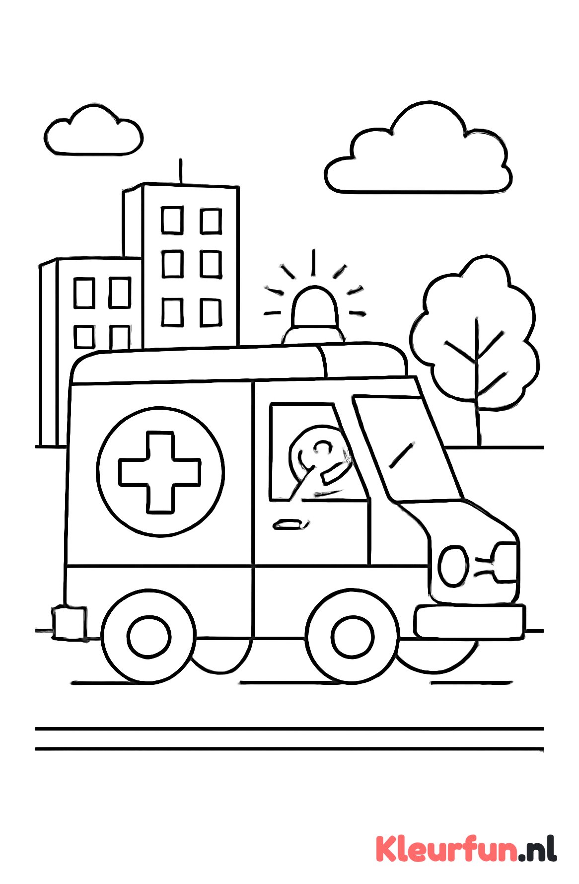 Ambulance in de stad