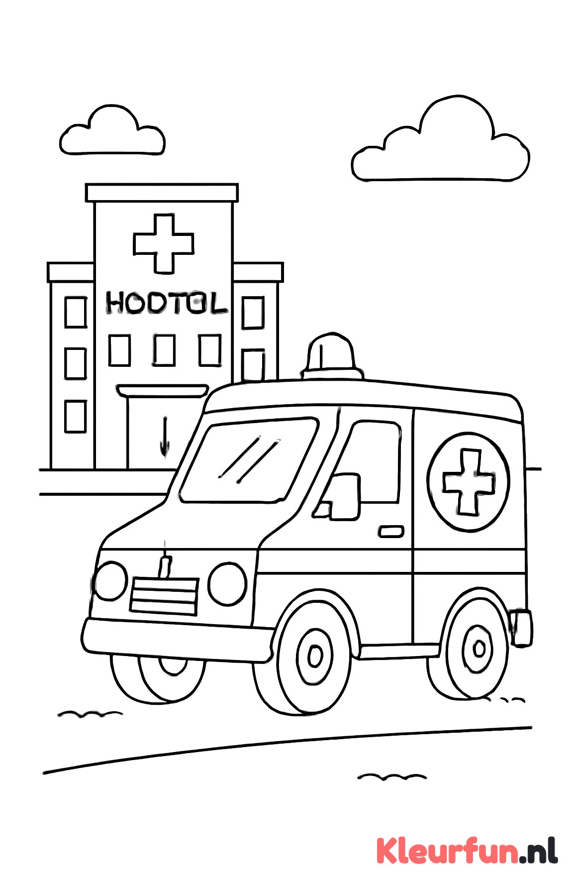 Ambulance bij het ziekenhuis