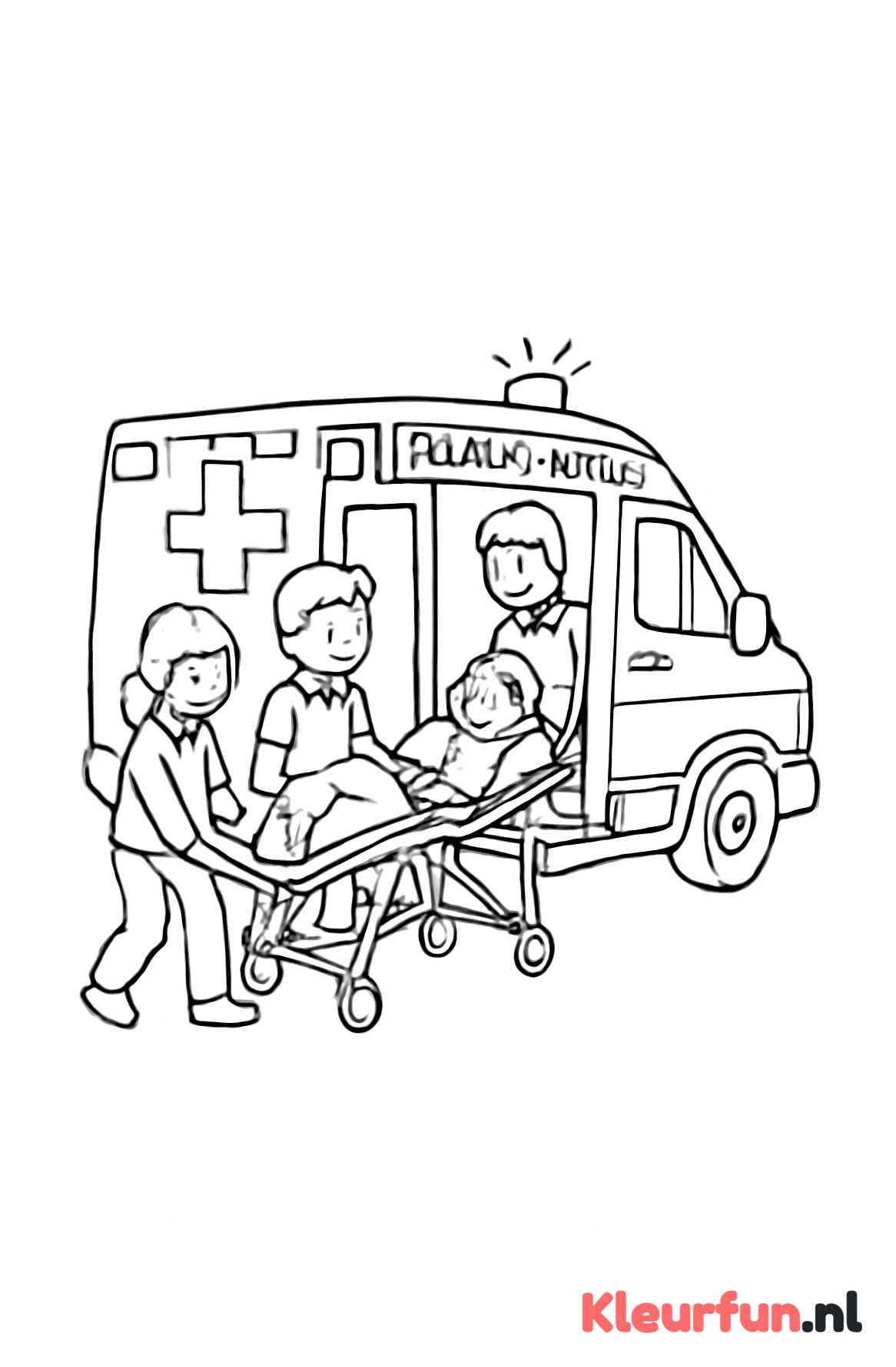 Ambulance met zorgpersoneel en patiënt