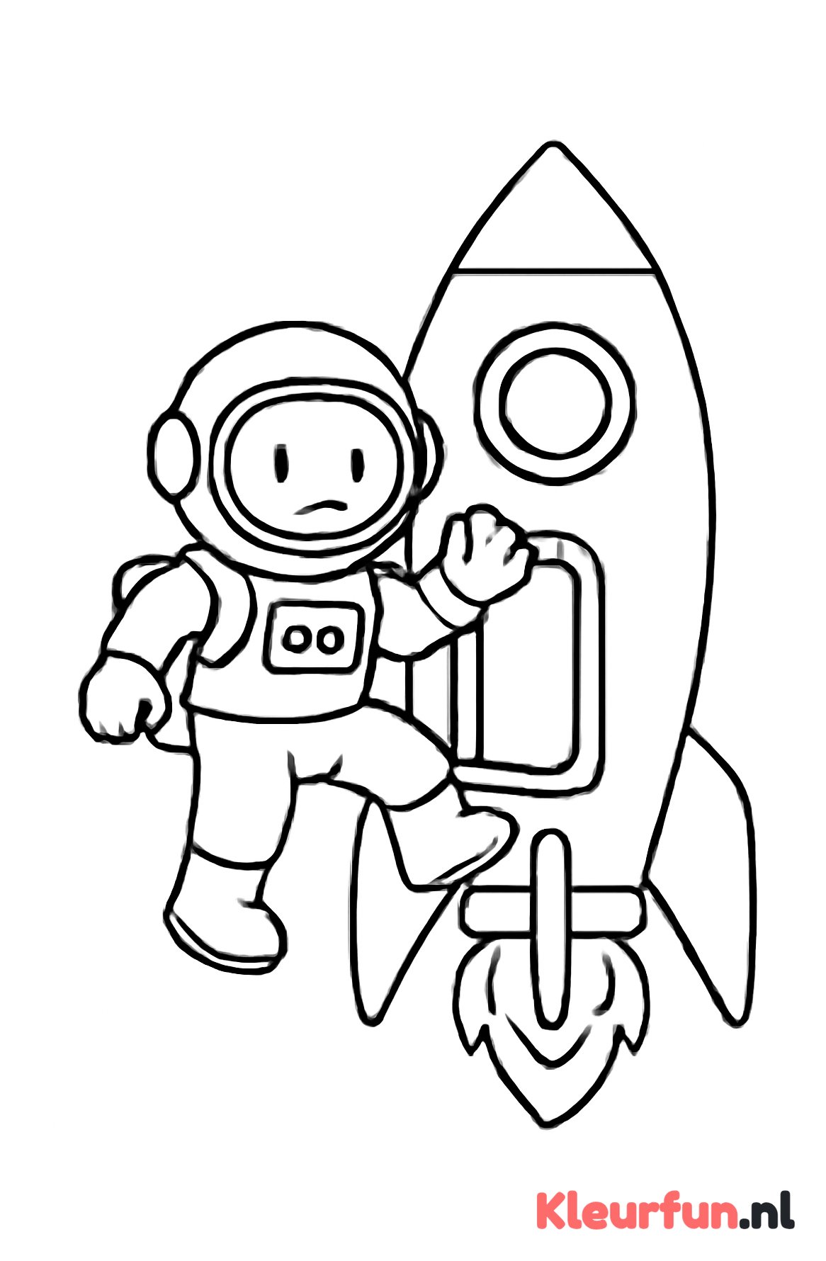 Astronaut stapt uit raket